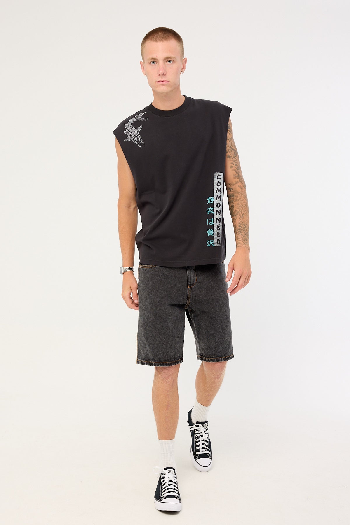 Common Need Tsukiyo Muscle Tank Washed Black