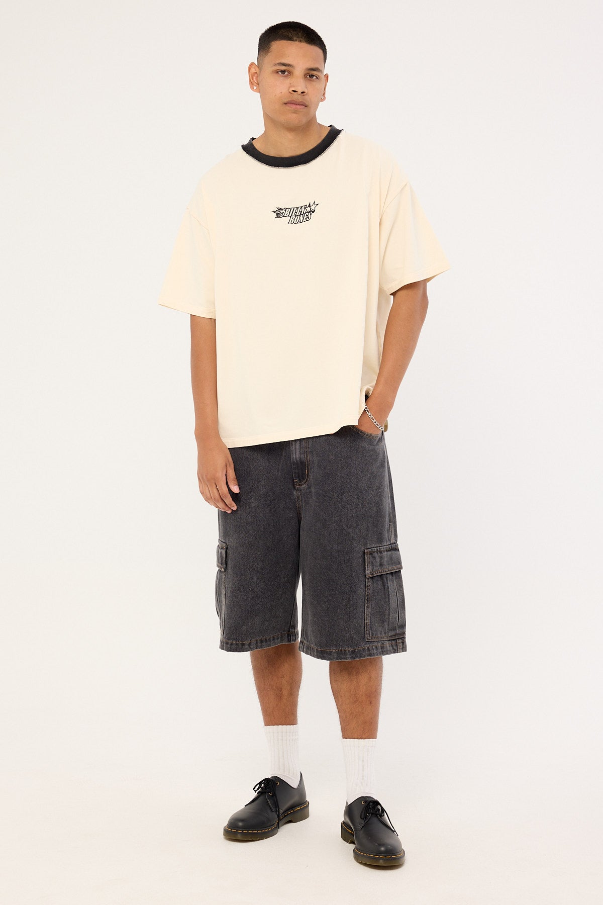 Billy Bones Club Flames Oversized Tee Cream
