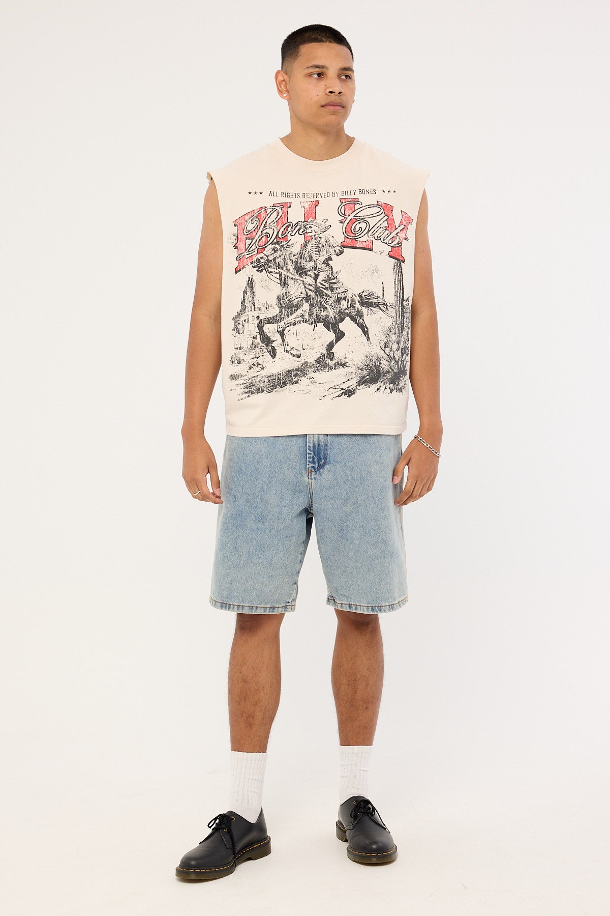 Billy Bones Club Route 66 Boxy Muscle Tank Pepper