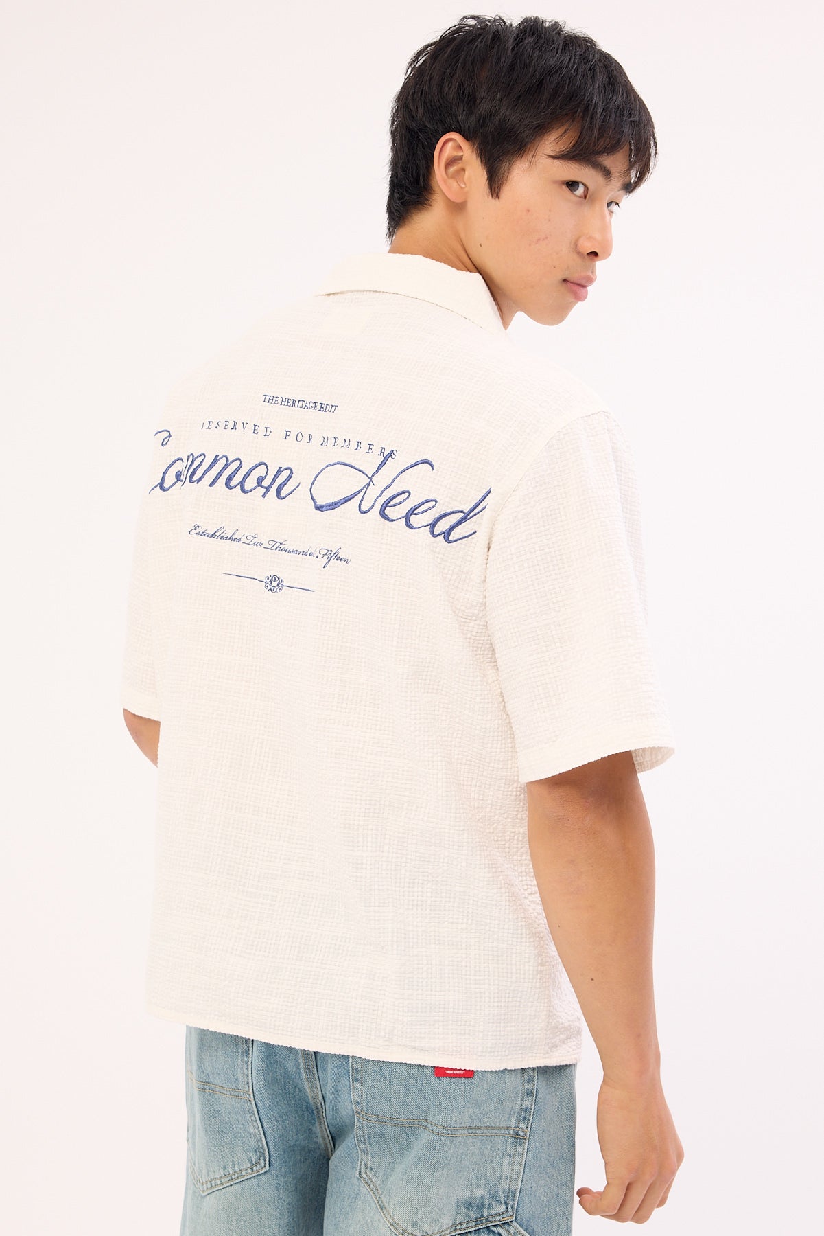 Common Need Terrence Boxy Cropped Resort Shirt White