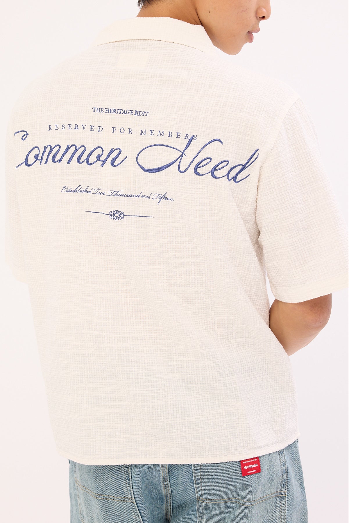 Common Need Terrence Boxy Cropped Resort Shirt White