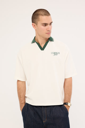Common Need Charles Boxy Cropped Polo Off White
