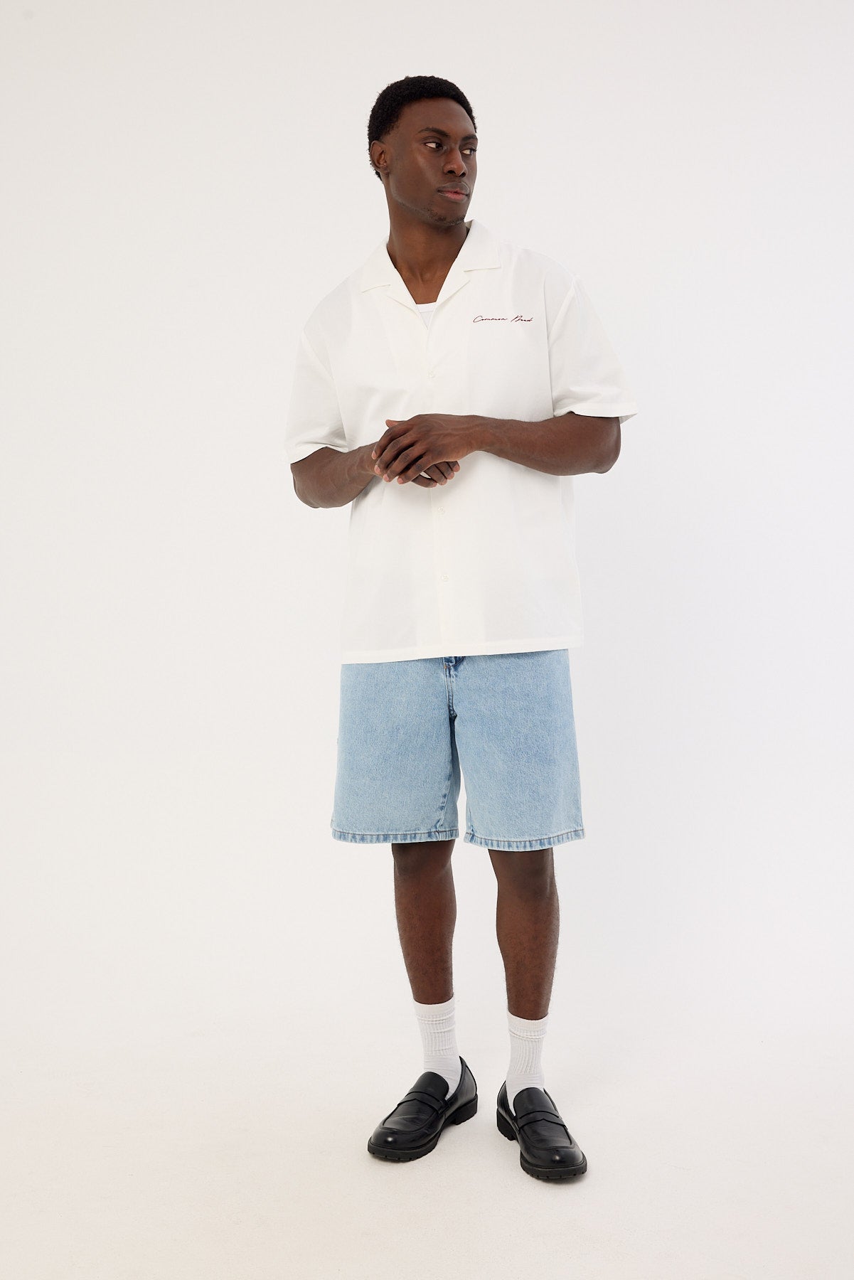 Common Need Slant Resort Shirt White