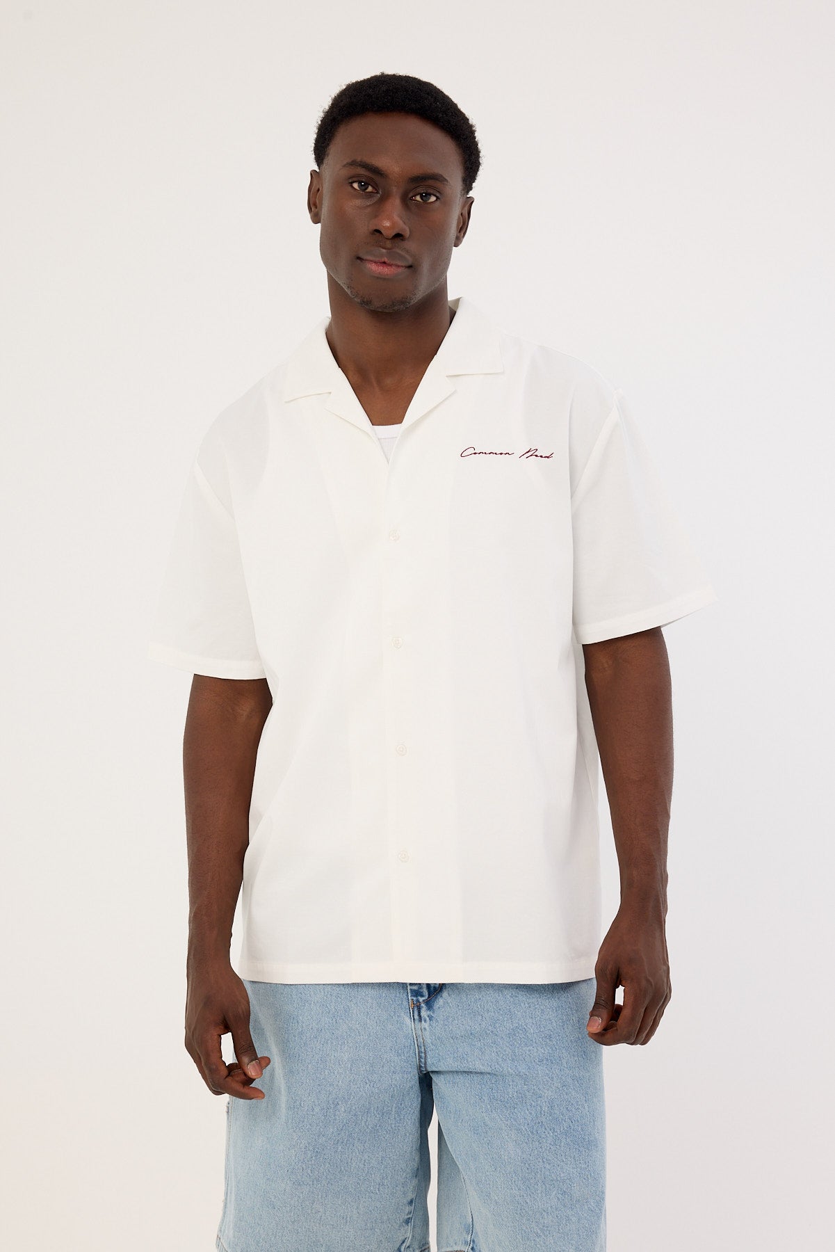 Common Need Slant Resort Shirt White
