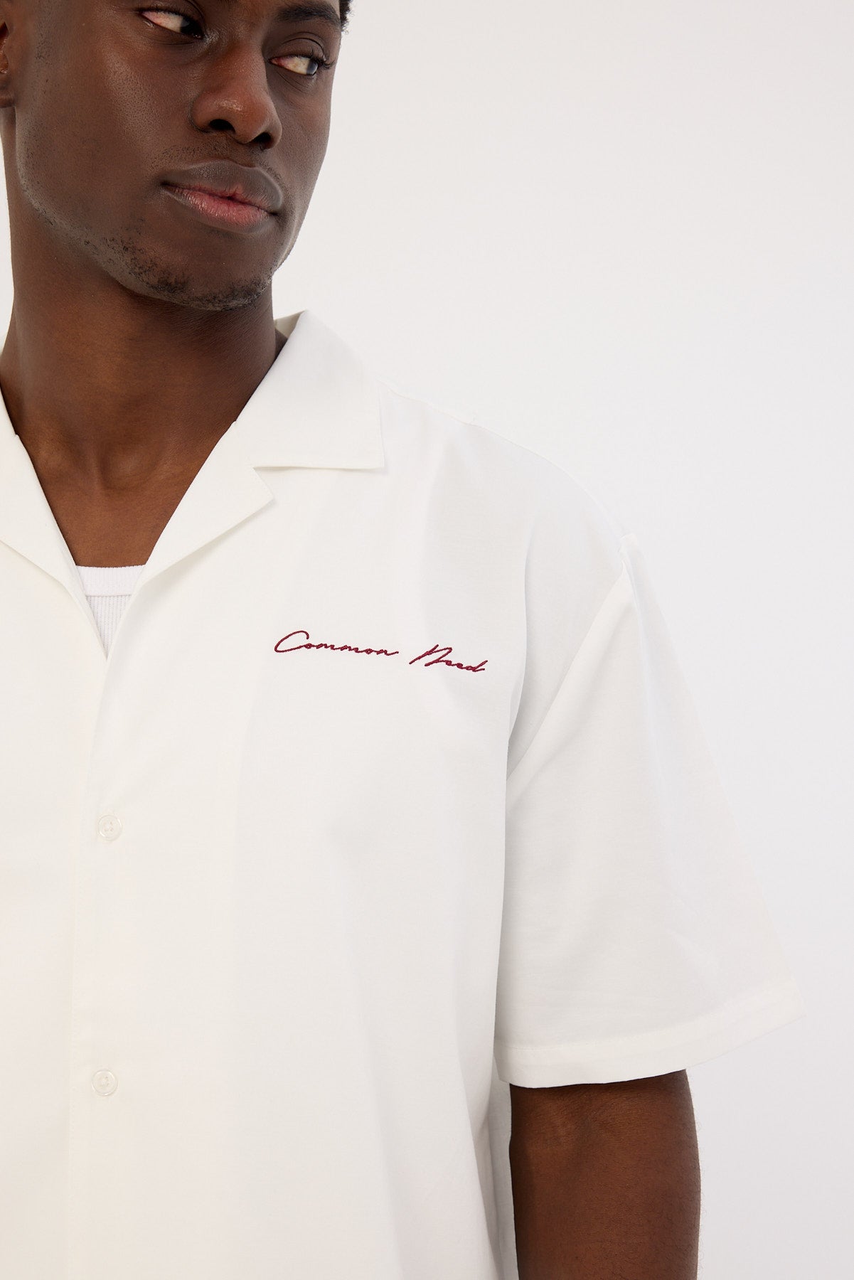 Common Need Slant Resort Shirt White