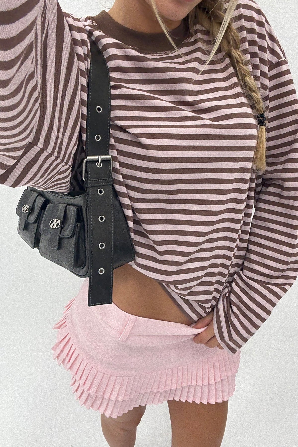 Lioness Bloom Long Sleeve Chocolate Blush Stripe