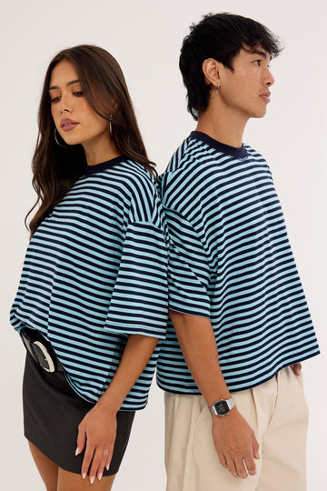 Lioness Bloom Short Sleeve Navy Sea Stripe