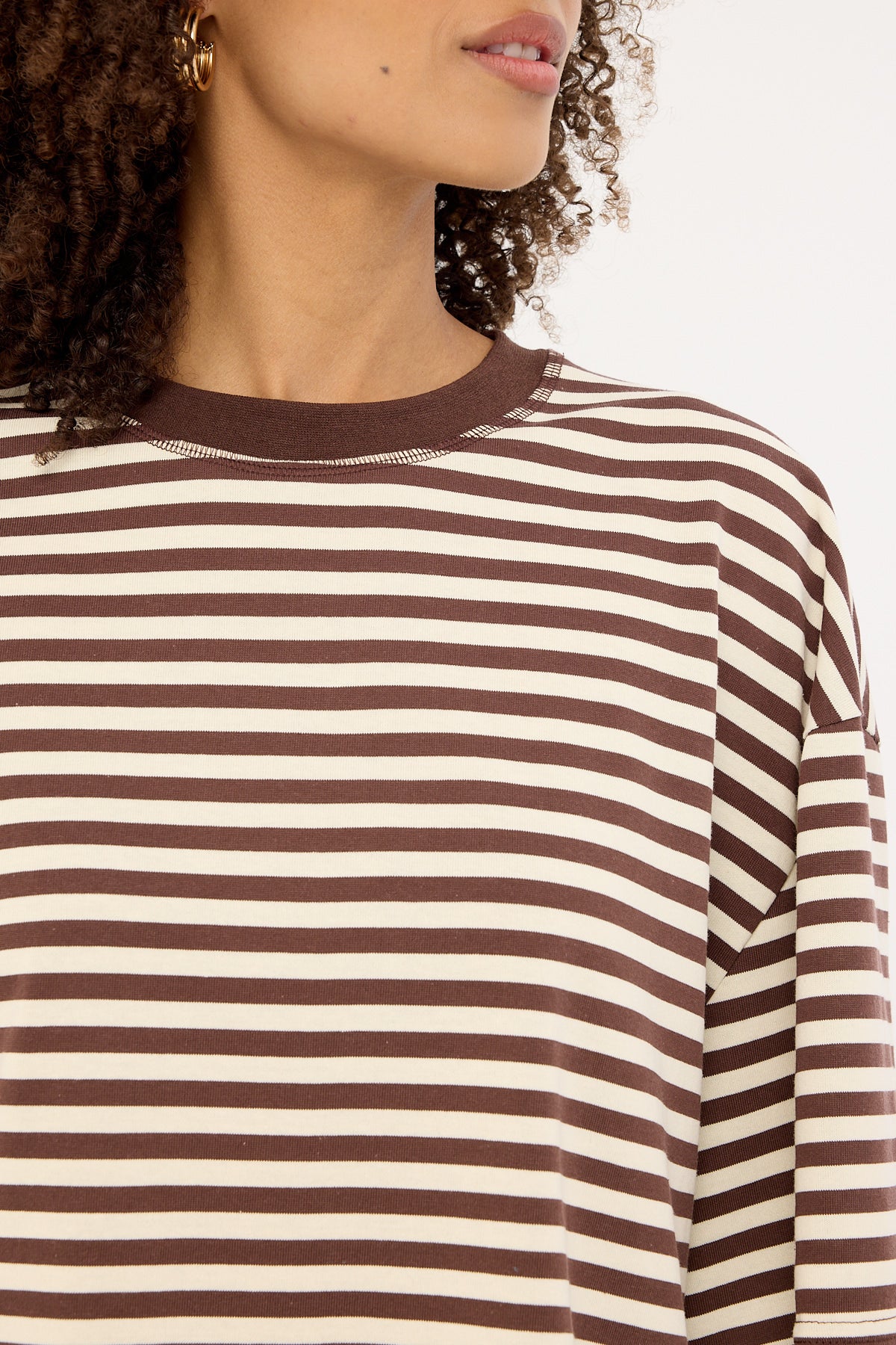 Lioness Bloom Short Sleeve Dark Chocolate Stripe