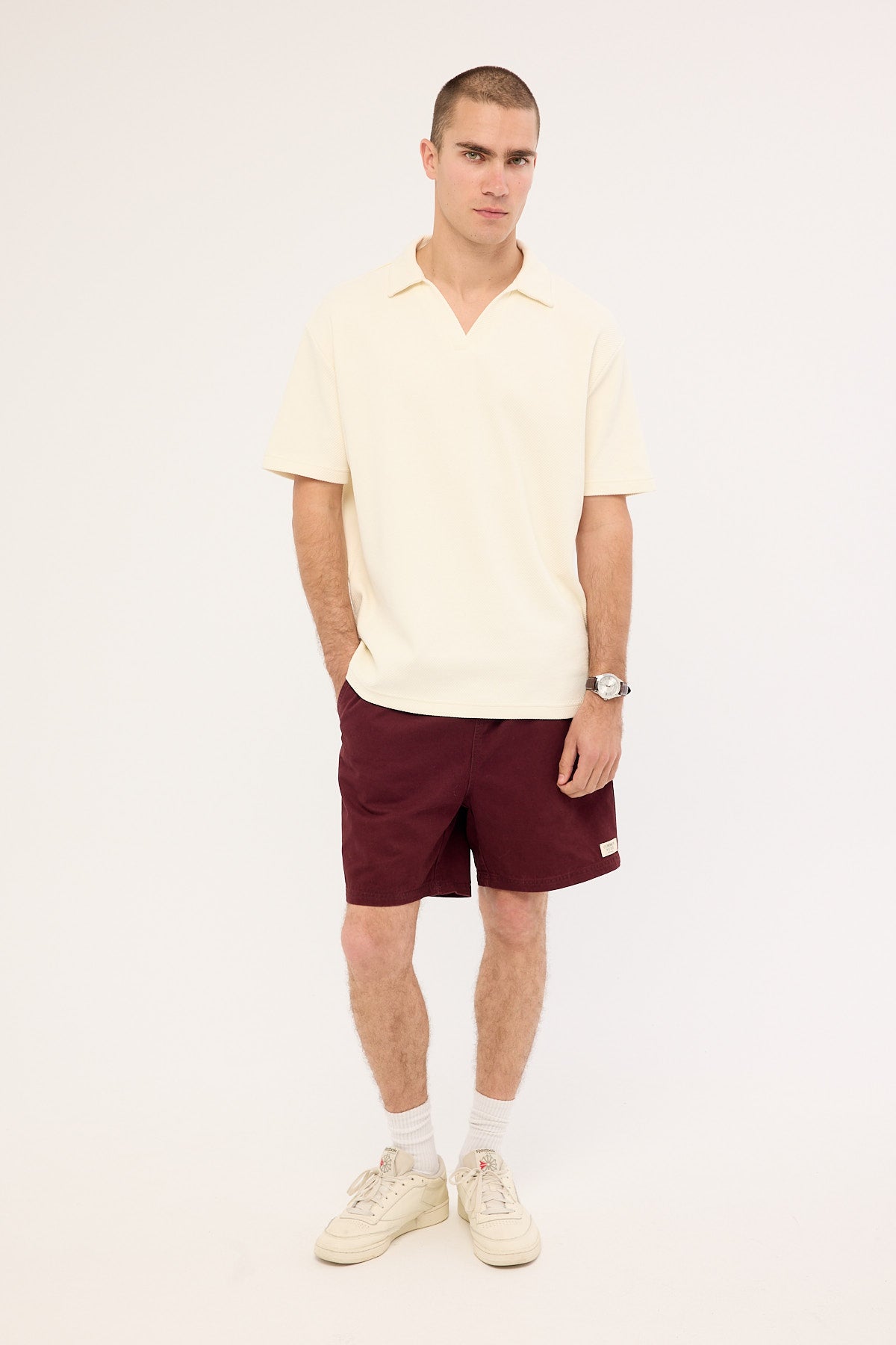 Common Need Habitat Elastic Waist Short Washed Merlot