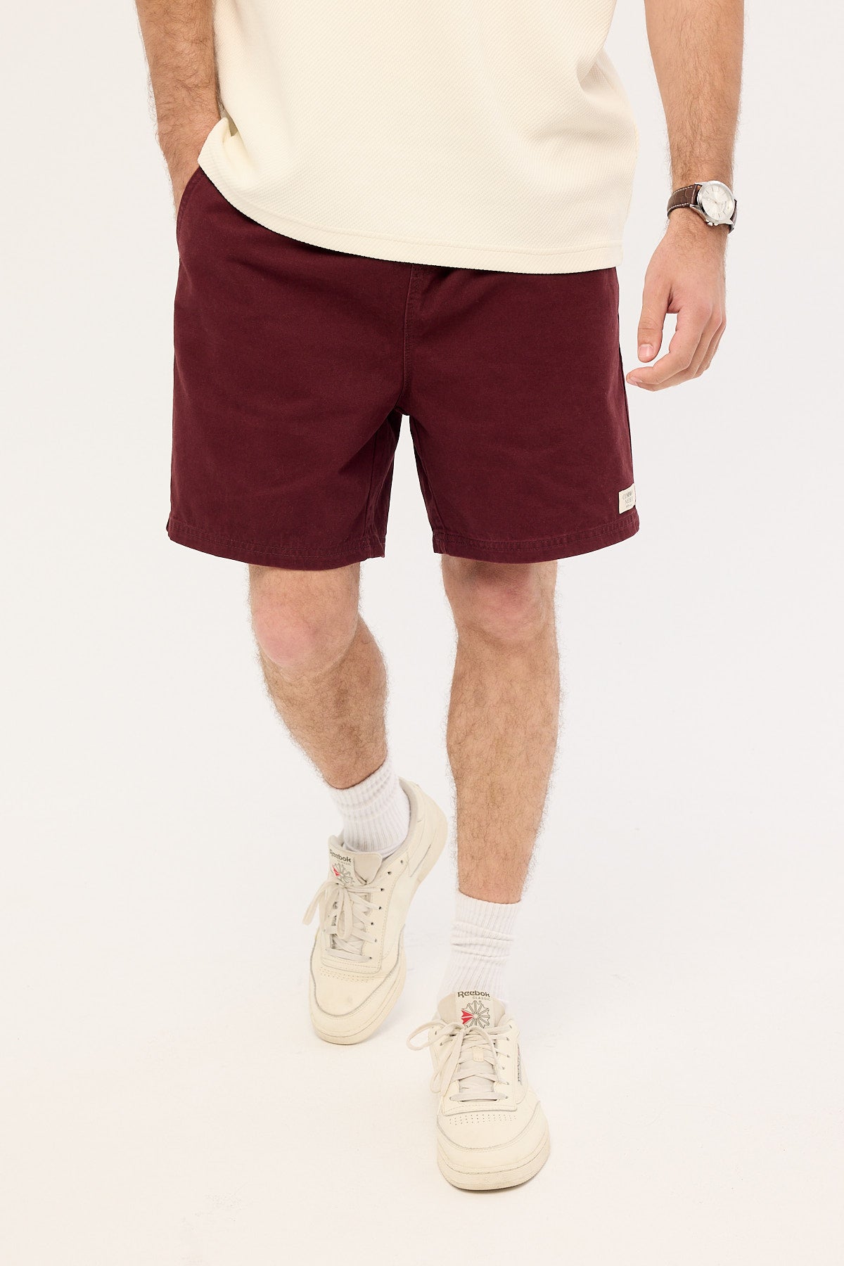 Common Need Habitat Elastic Waist Short Washed Merlot