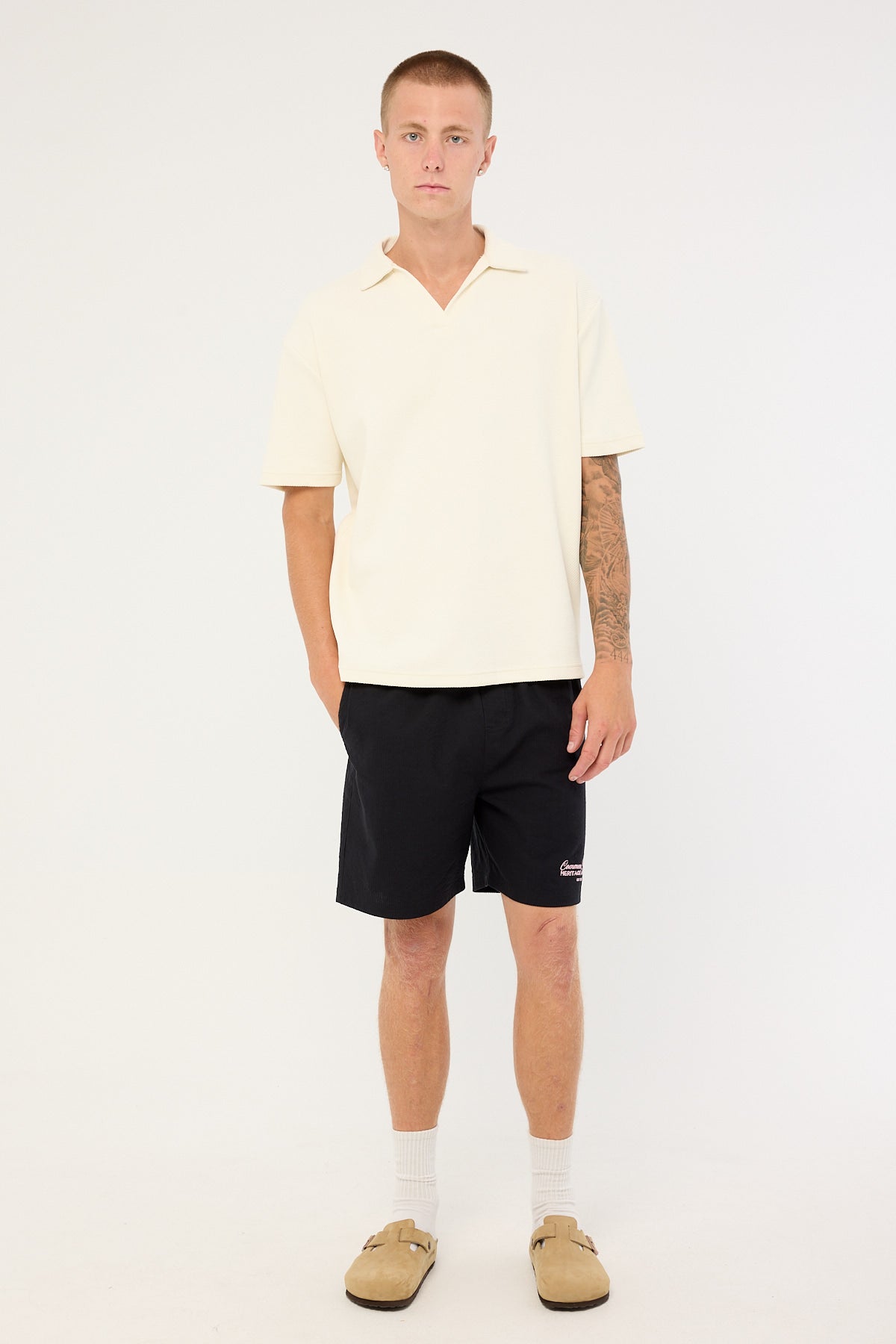 Common Need Royalty Elastic Waist Short Black