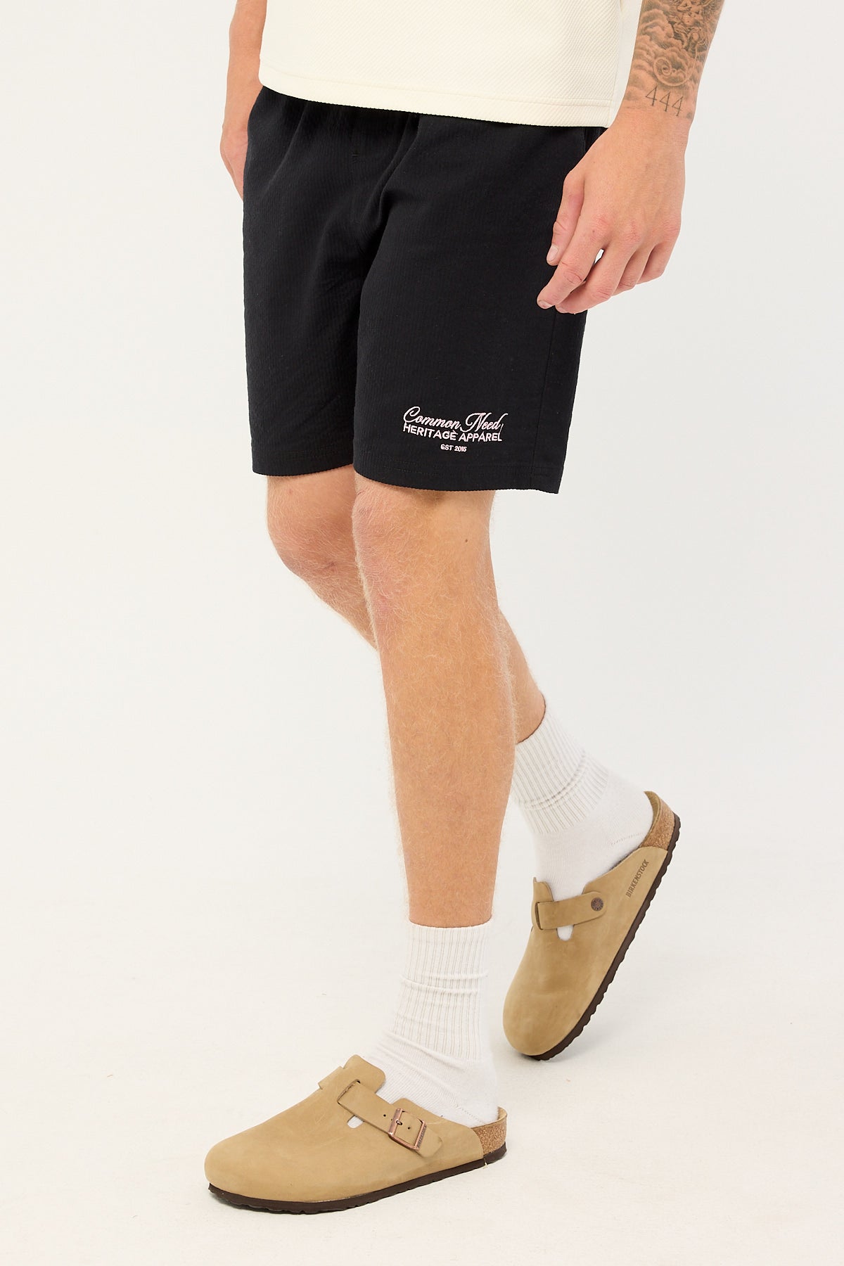 Common Need Royalty Elastic Waist Short Black