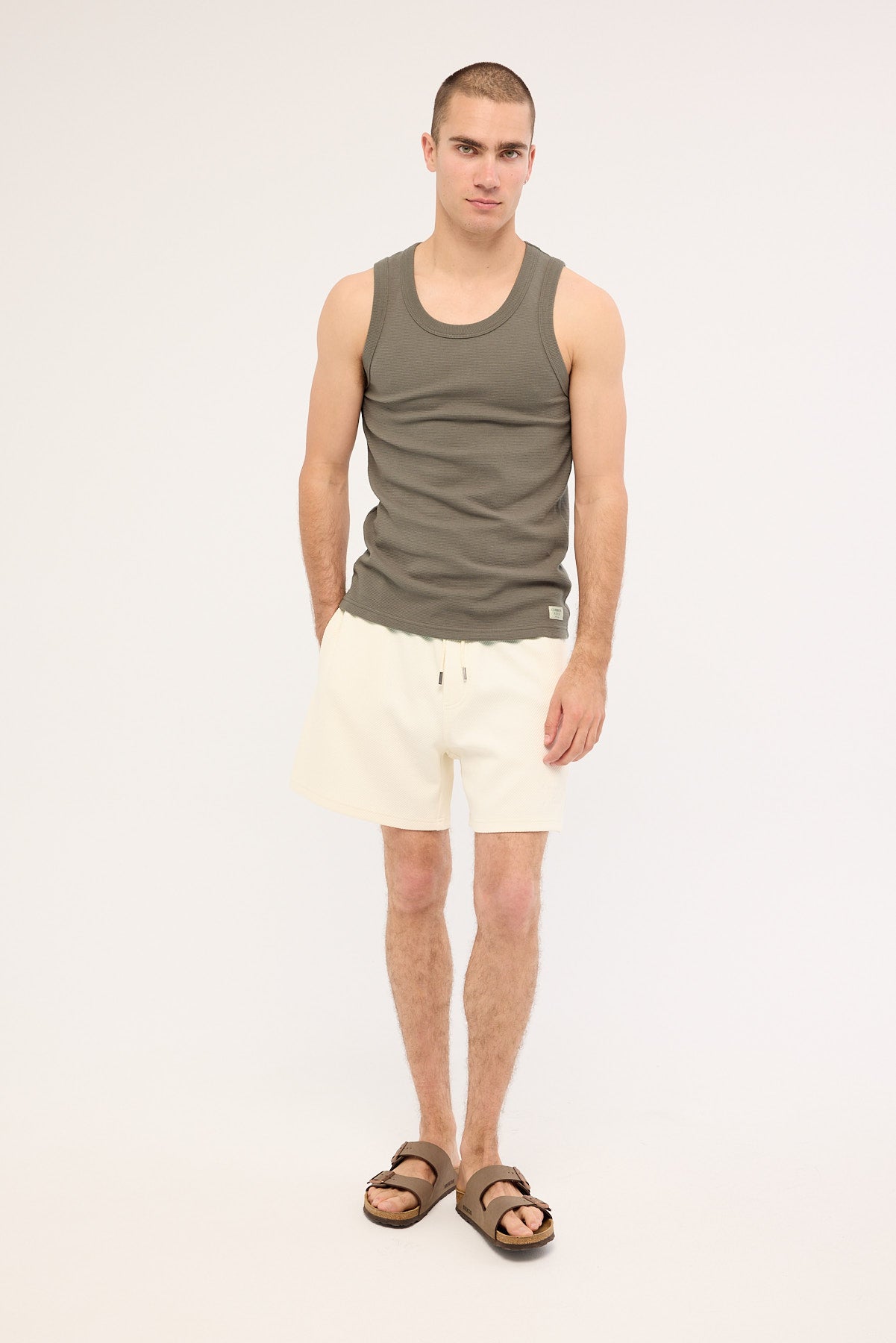 Common Need Alfie Elastic Waist Short Off White