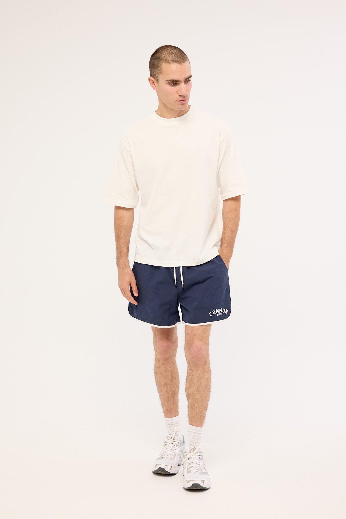 Common Need Collegiate 15 Elastic Waist Short Navy