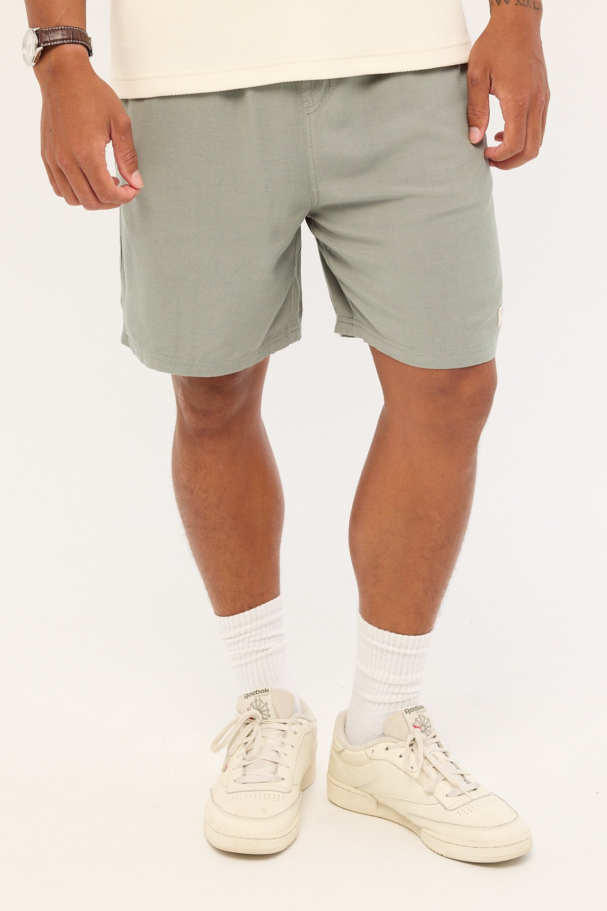 Common Need Haven Elastic Waist Short Sage