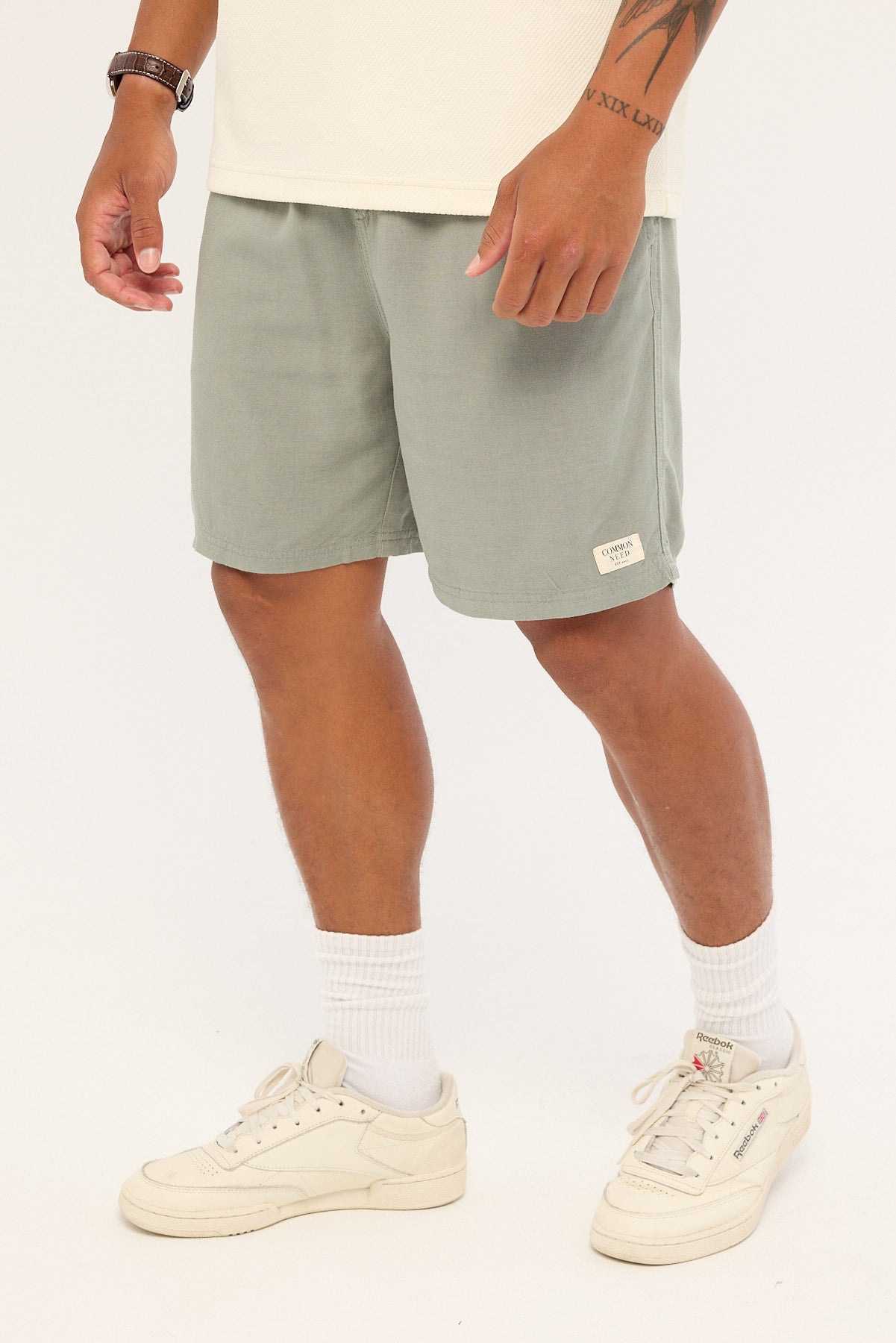 Common Need Haven Elastic Waist Short Sage