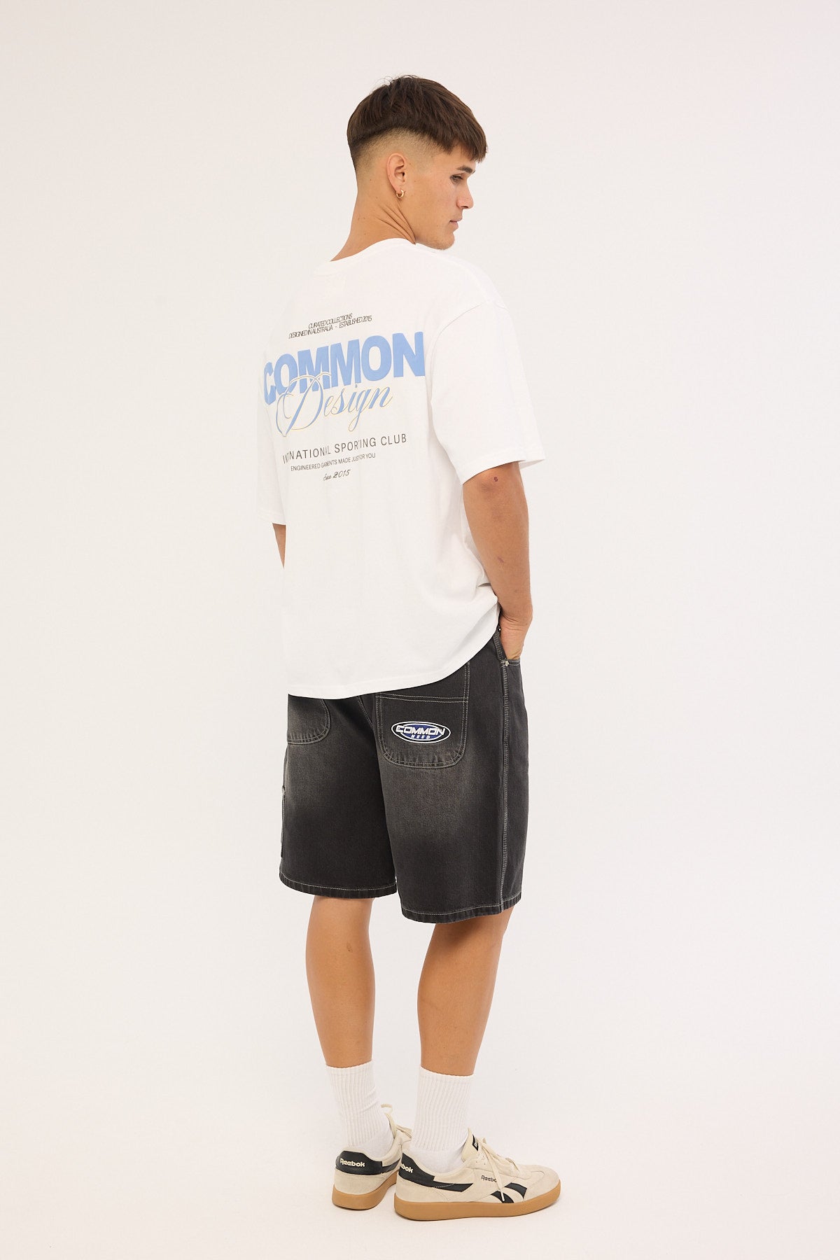 Common Need Oval Carpenter Jort Washed Black