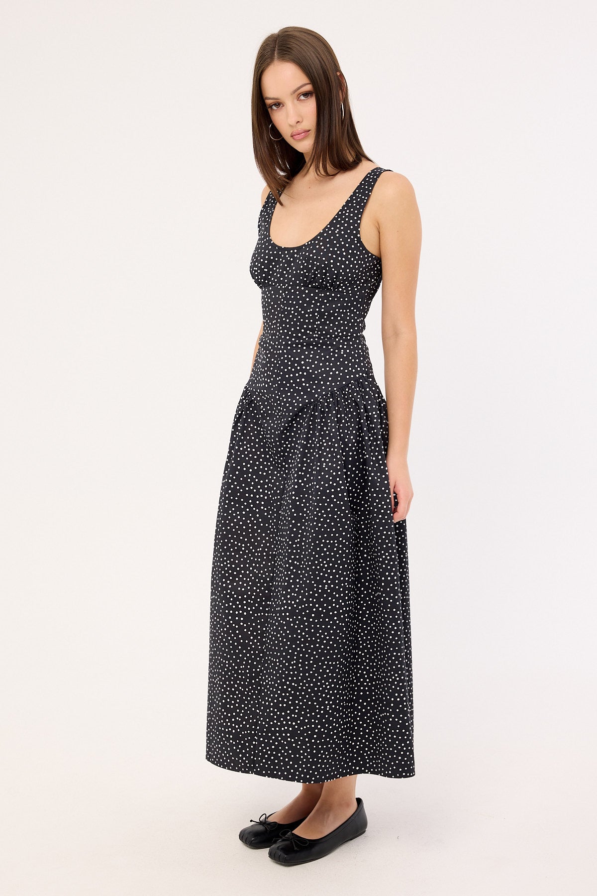 Lioness Luna Rosa Maxi Dress Noir Polka