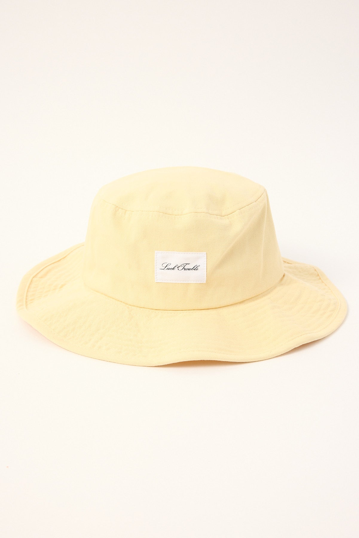 Luck & Trouble Tides Wide Brim Bucket Hat Butter Yellow