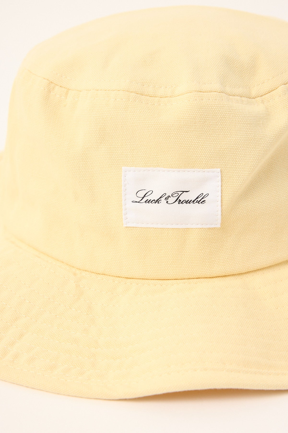 Luck & Trouble Tides Wide Brim Bucket Hat Butter Yellow