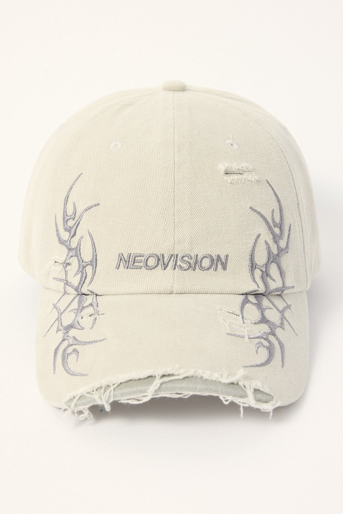 Neovision Ragged Distressed Dad Cap Light Grey