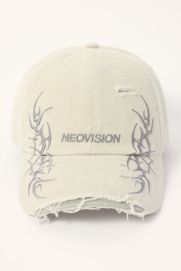 Neovision Ragged Distressed Dad Cap Light Grey