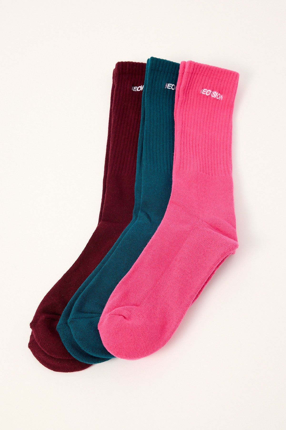 Neovision Nova Base Sock 3 Pack Pink/Teal/Burgundy