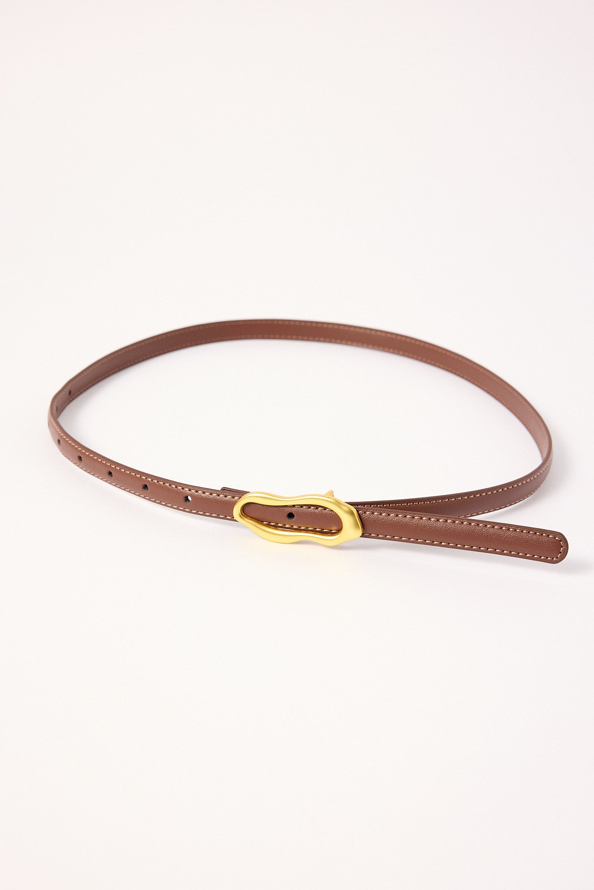 Token Molten Gold Thin Belt Brown