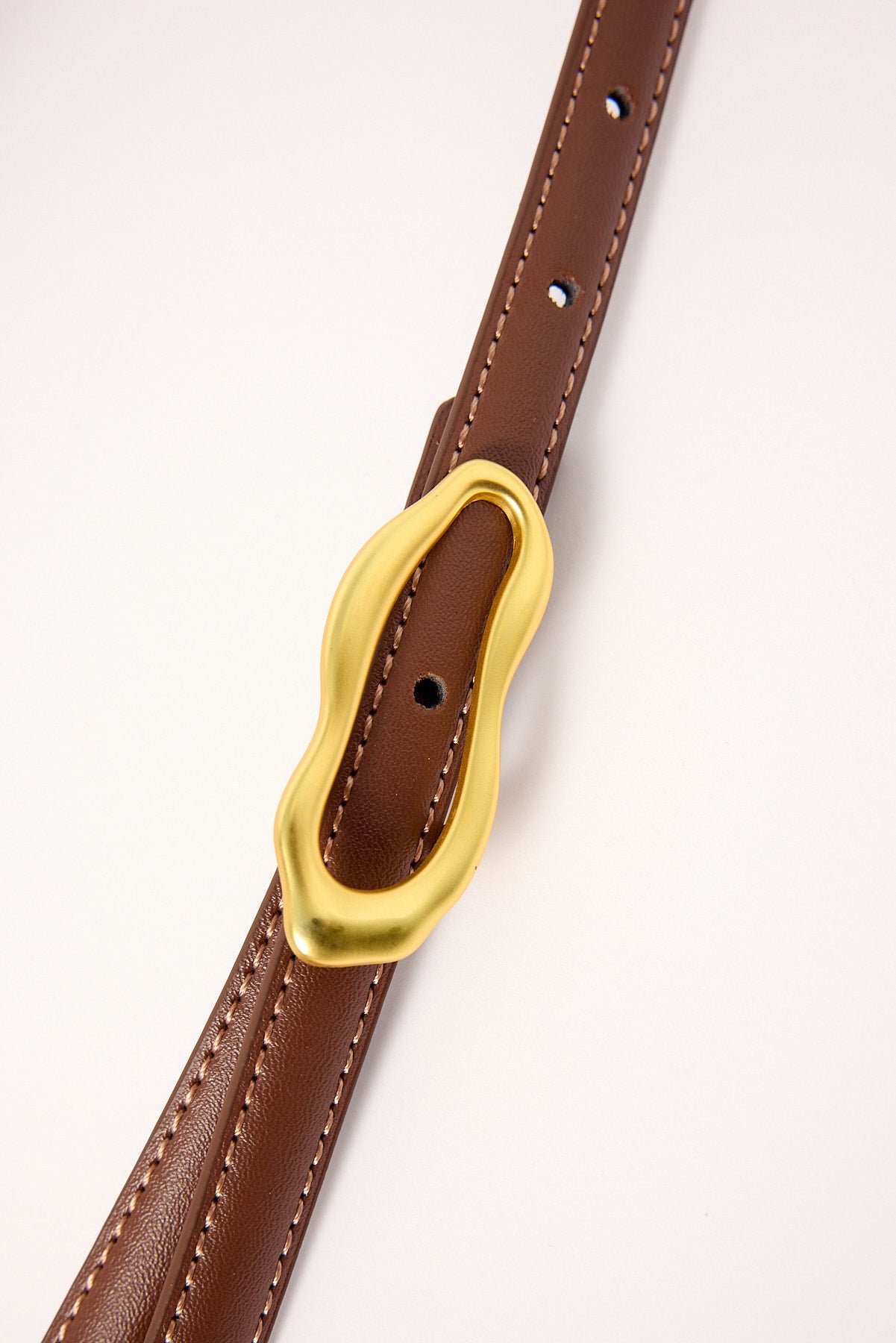 Token Molten Gold Thin Belt Brown
