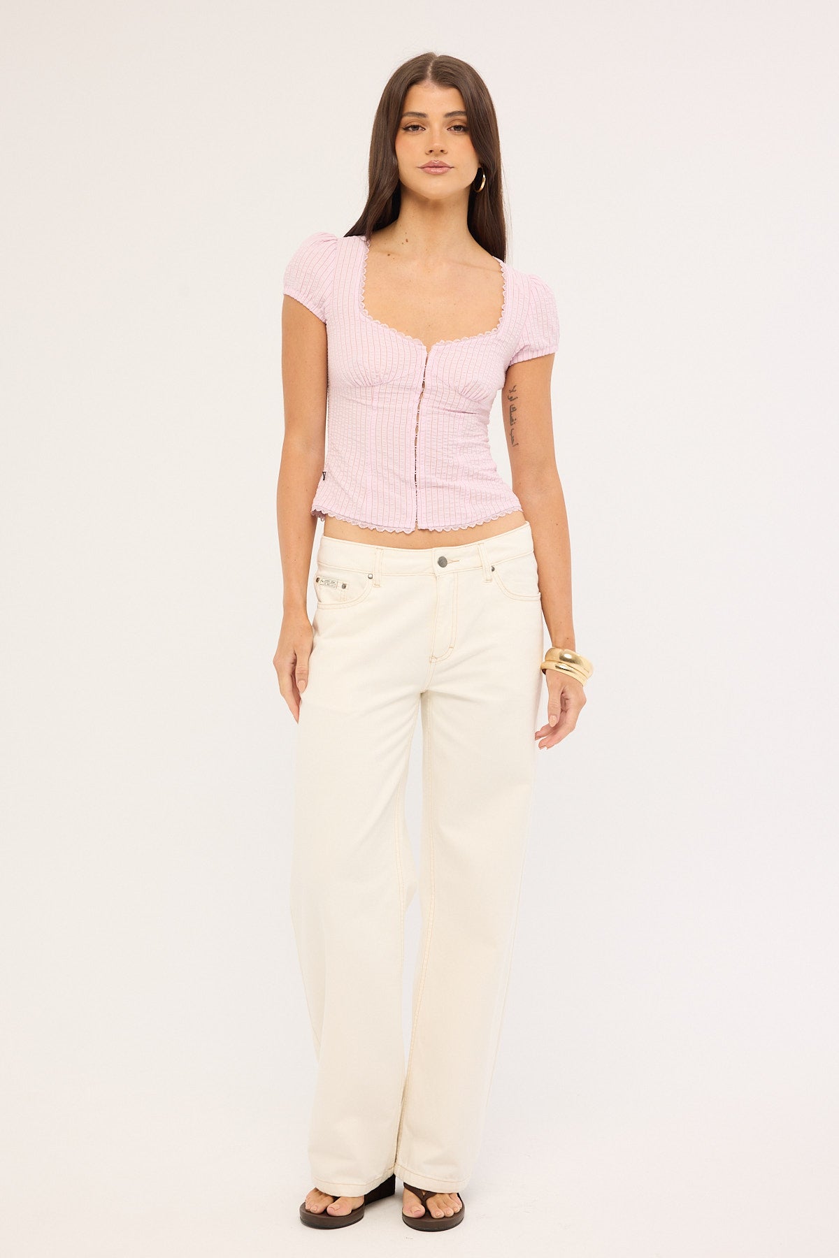 Rusty Snow Lucy Low Rise Jean Snowy White