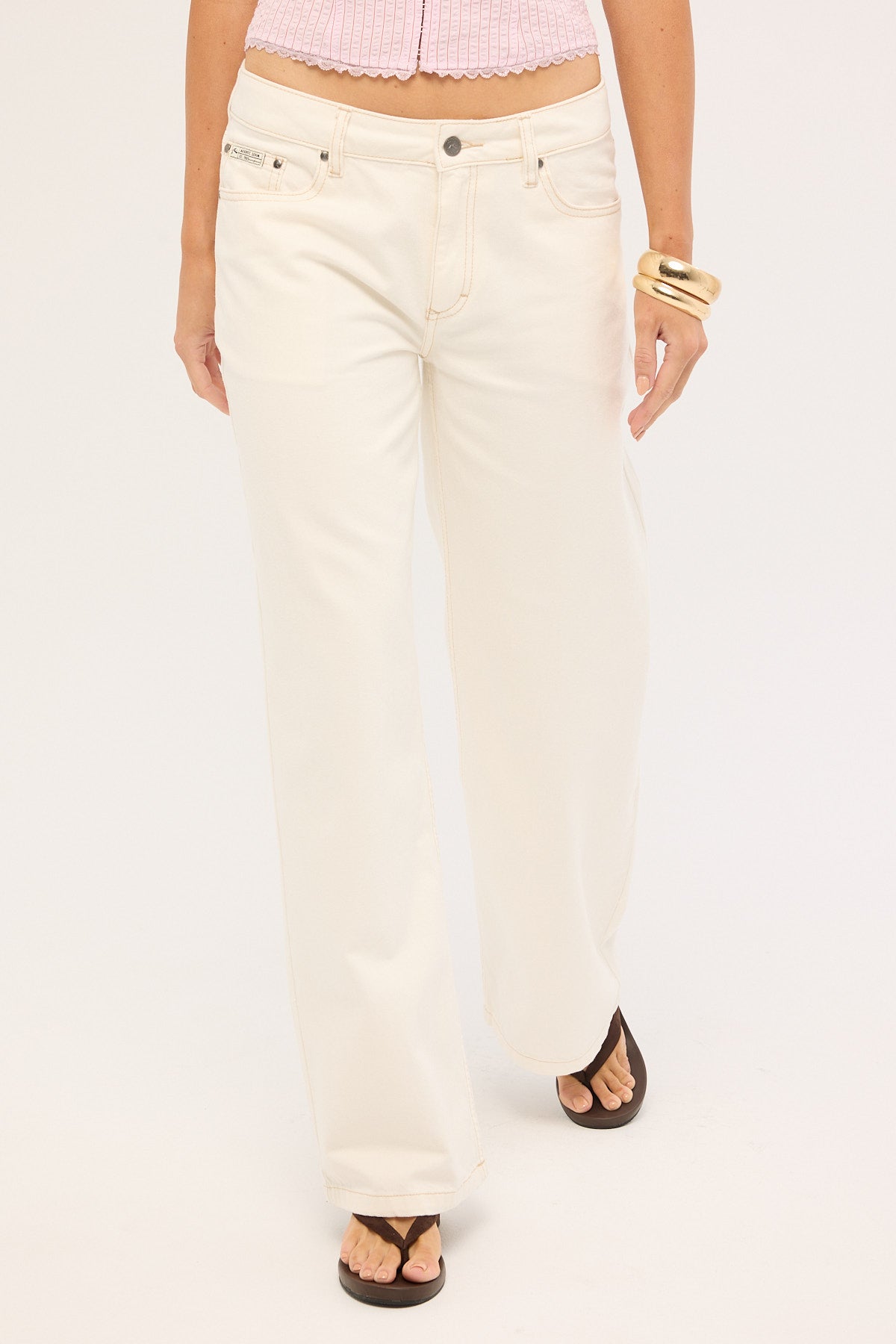 Rusty Snow Lucy Low Rise Jean Snowy White