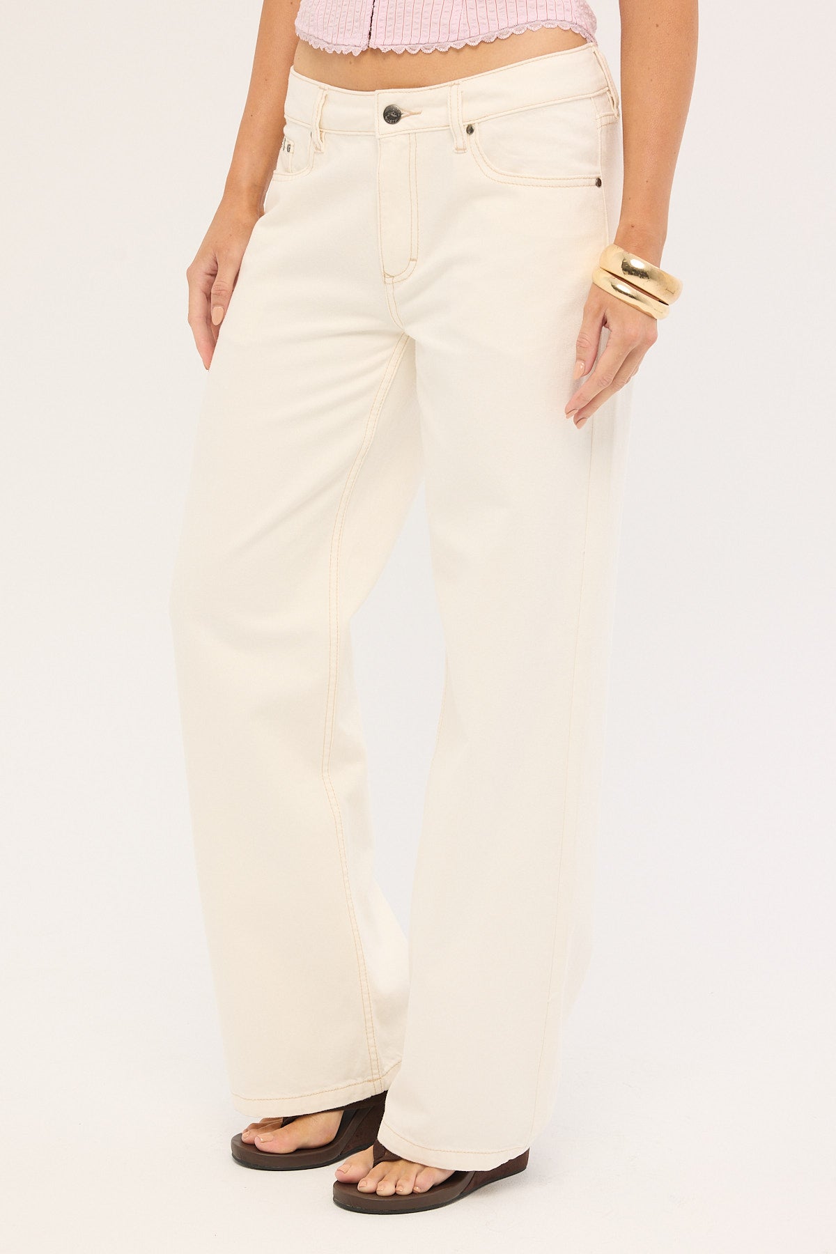 Rusty Snow Lucy Low Rise Jean Snowy White