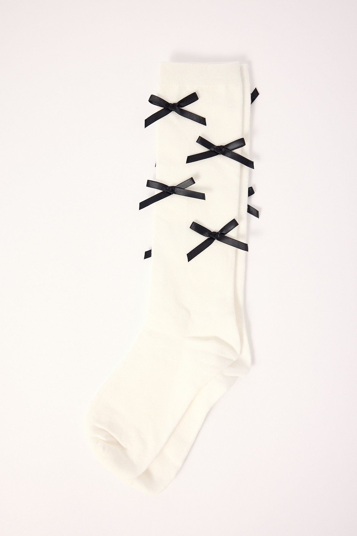 Token Knee High Bow Sock White