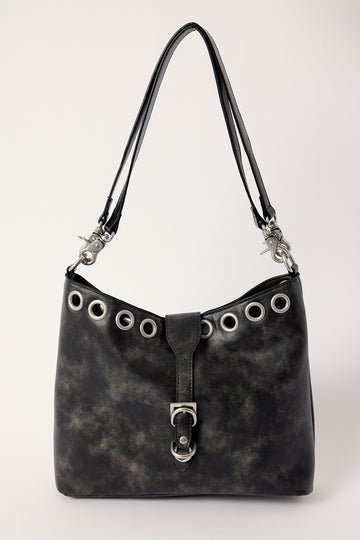 Neovision Rivet Large Slouch Bag Washed Black