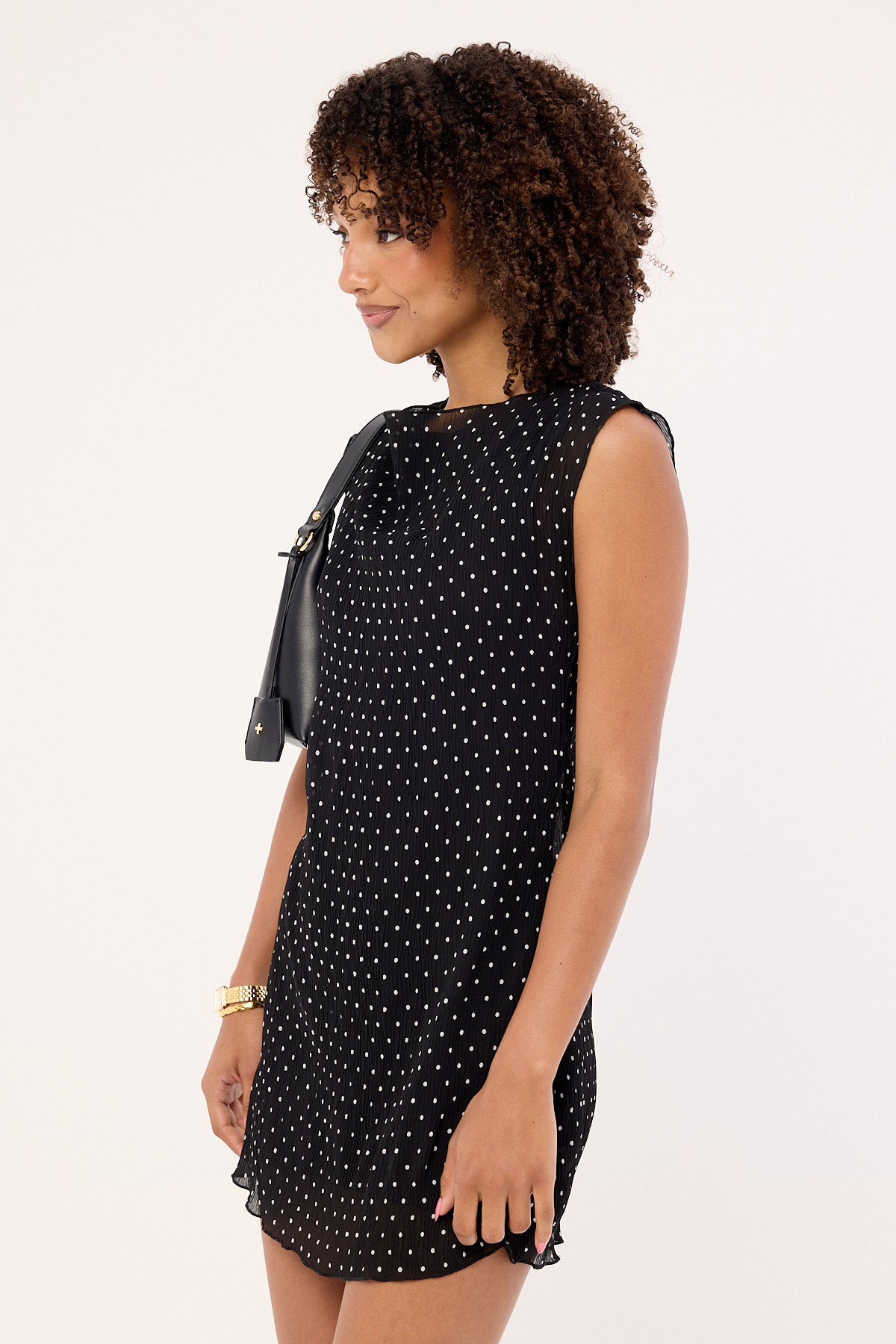 Lioness Mariner Mini Dress Noir Polka
