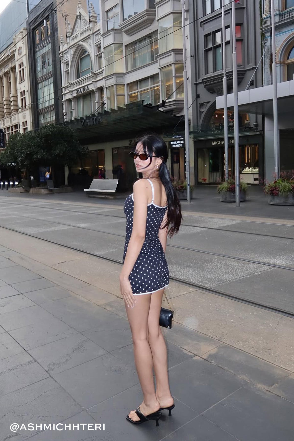 Lioness Voyage Mini Dress Noir Polka