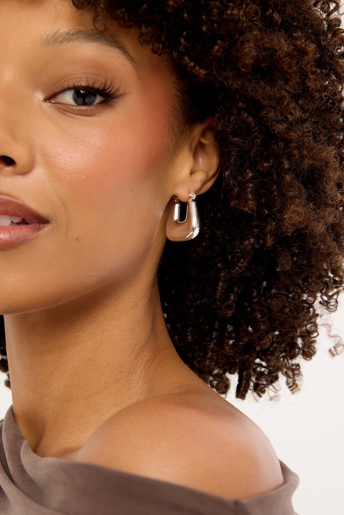 Token Jade Hoop Earring Silver