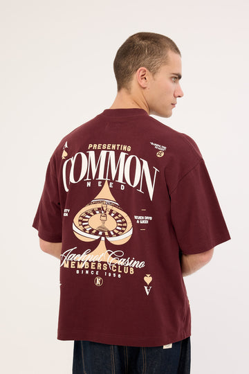 Common Need Stake Heavyweight Easy Tee Merlot