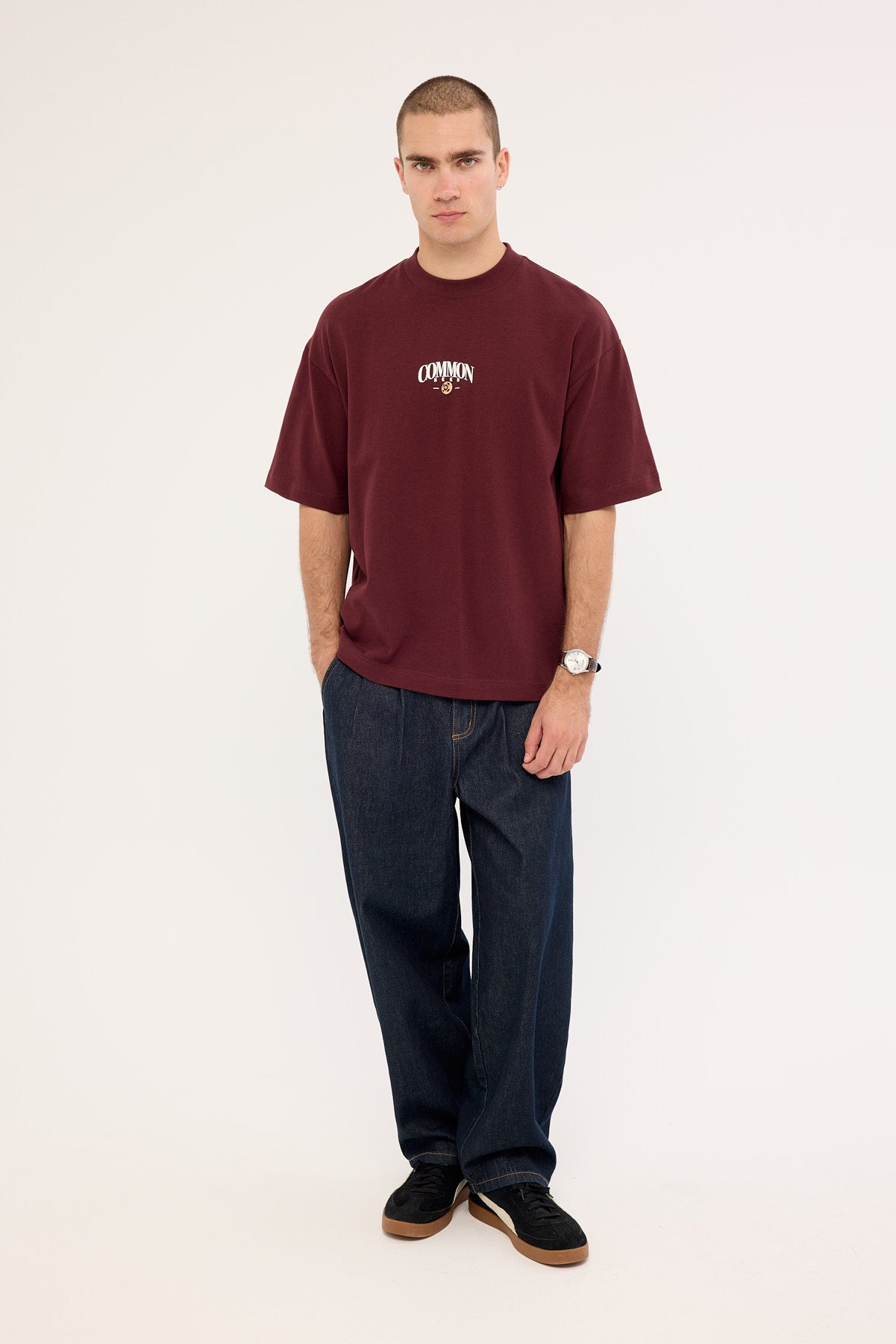 Common Need Stake Heavyweight Easy Tee Merlot