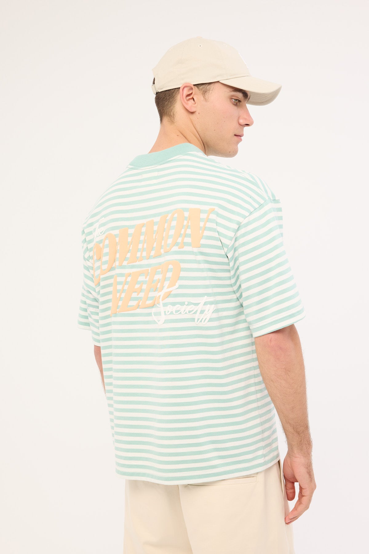 Common Need Flow Easy Tee Sage Stripe