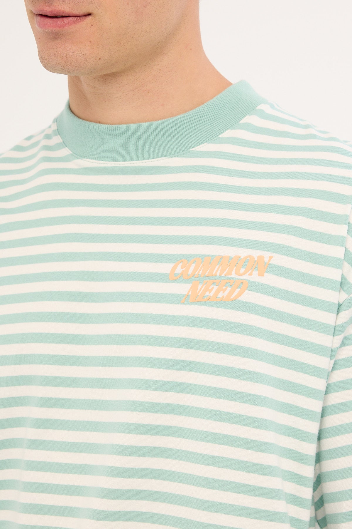 Common Need Flow Easy Tee Sage Stripe
