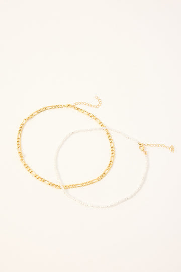 Token Coraline Pearl Necklace 2 Pack Gold