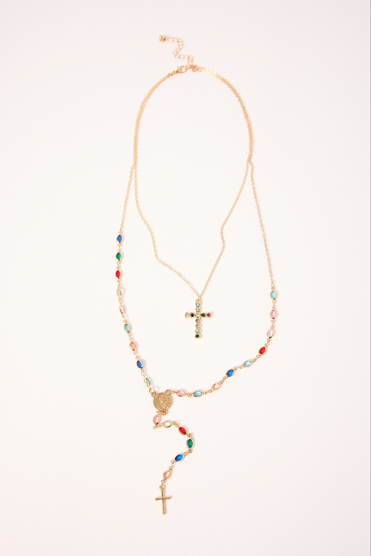 Token Gem Drop Necklace 2 Pack Gold