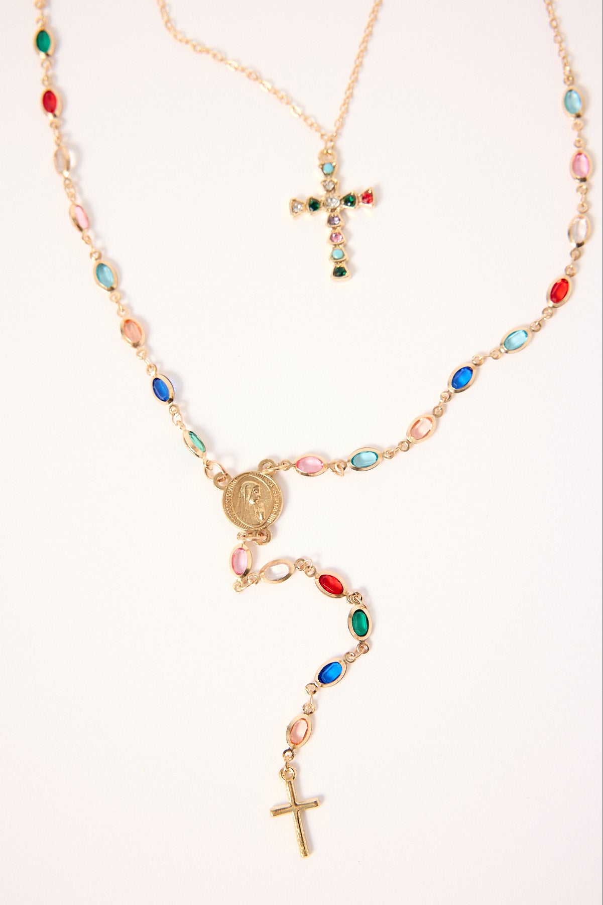 Token Gem Drop Necklace 2 Pack Gold