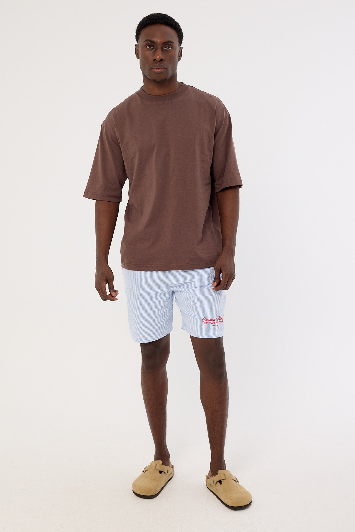 Common Need Royalty Elastic Waist Short Blue/White Stripe