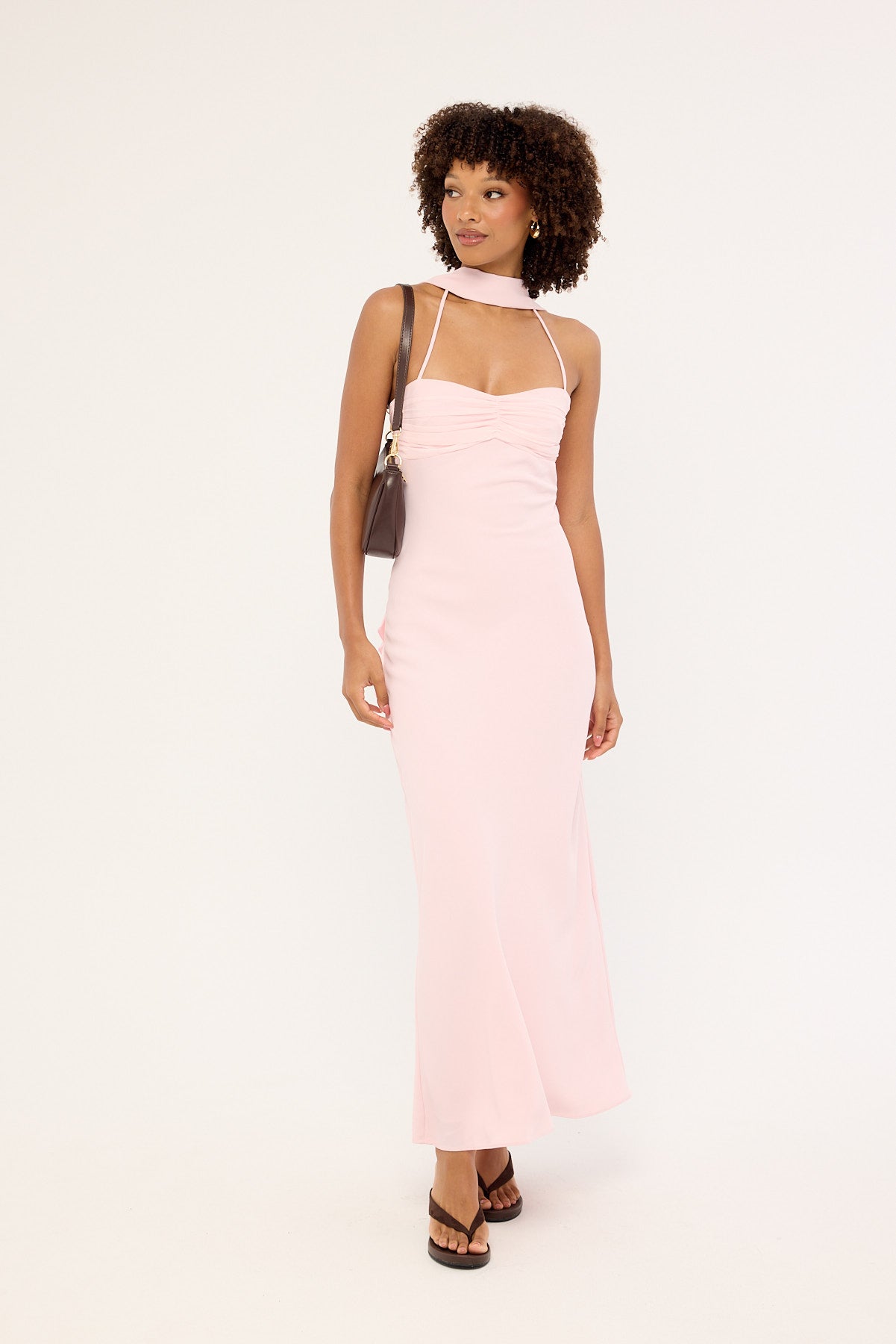 Perfect Stranger Luccia Scarf Maxi Dress Pink