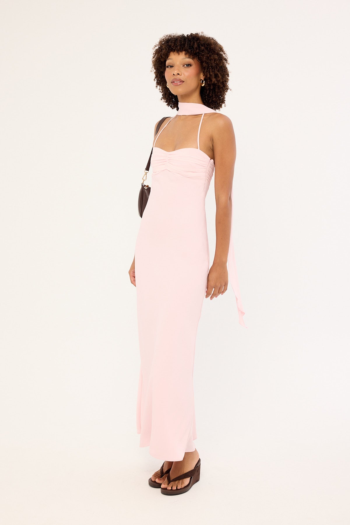 Perfect Stranger Luccia Scarf Maxi Dress Pink