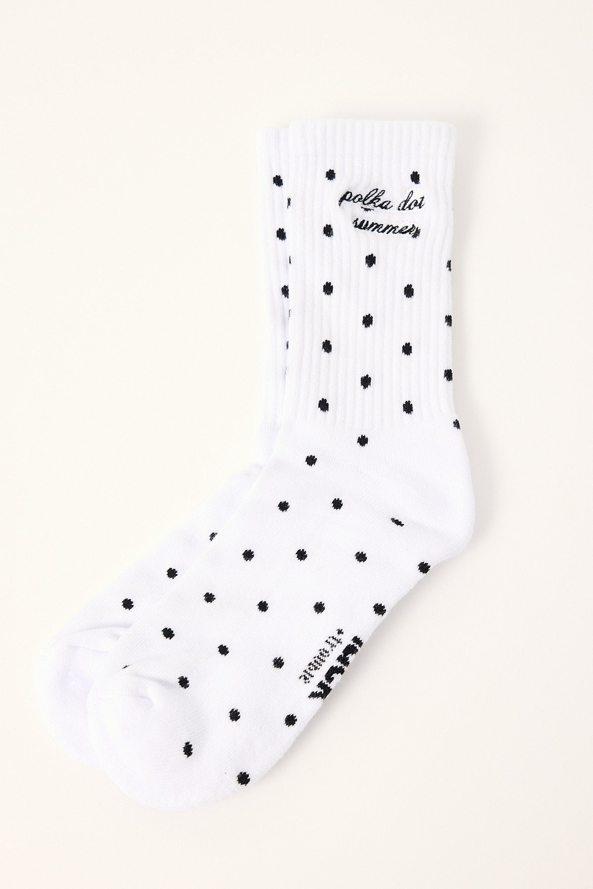 Luck & Trouble Polka Dot Summer Sock White Polka