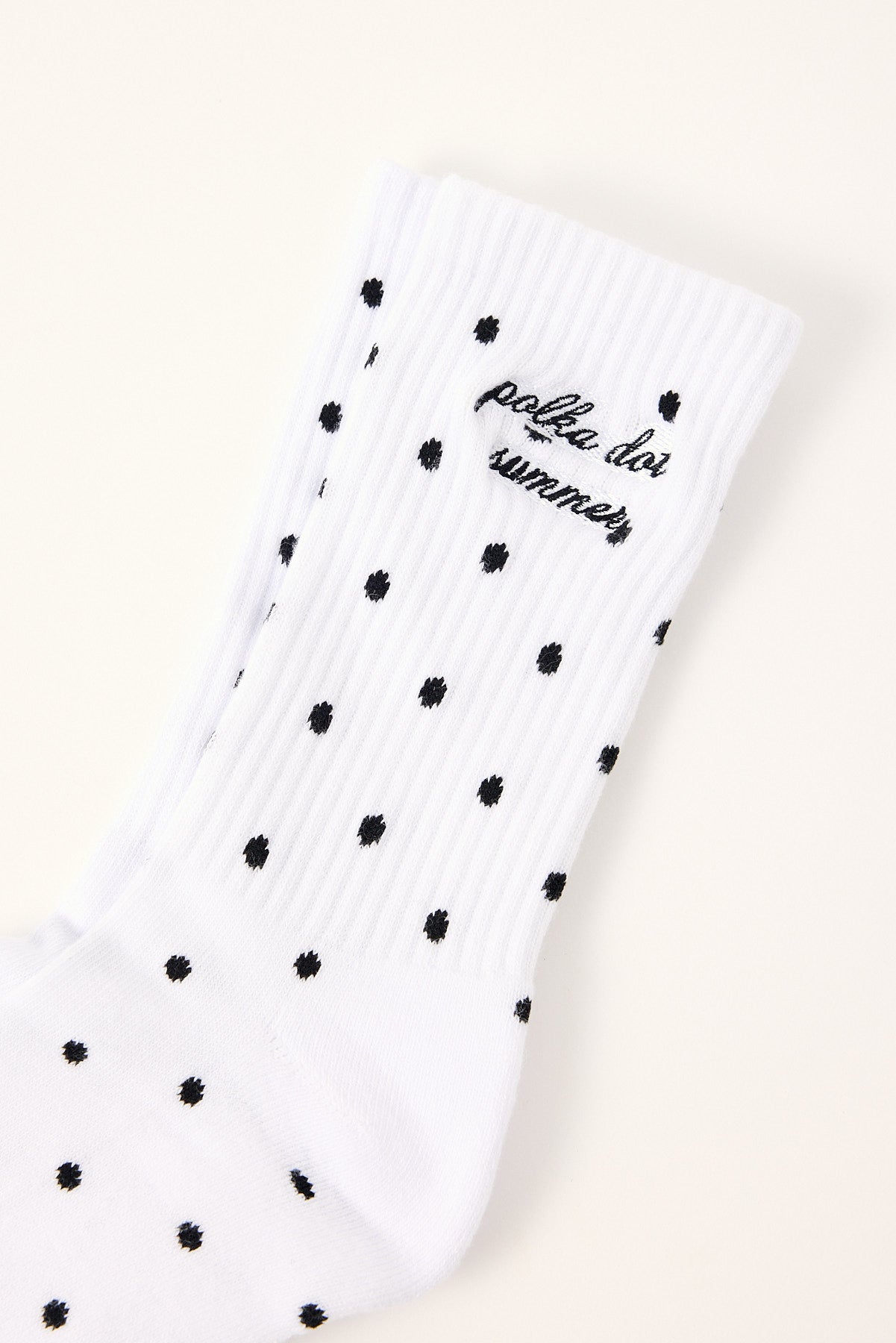 Luck & Trouble Polka Dot Summer Sock White Polka