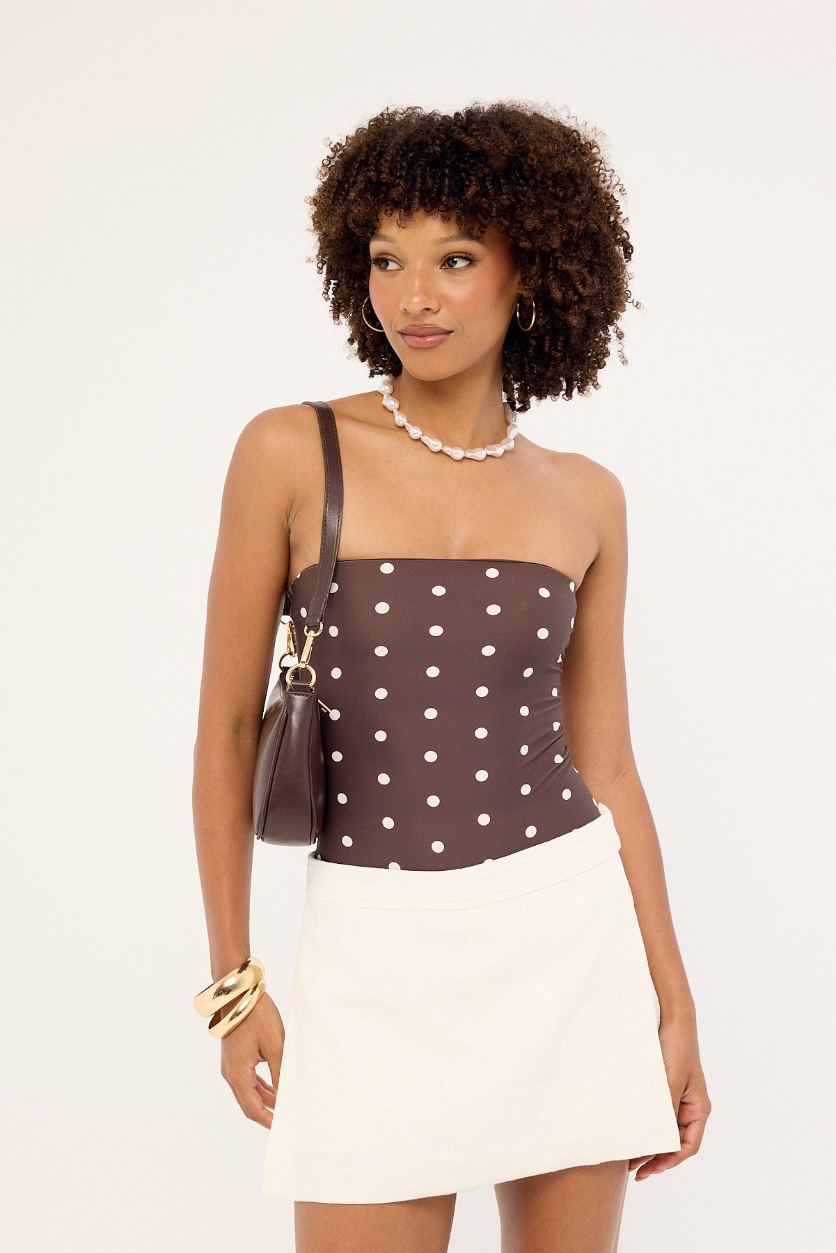 Perfect Stranger Elia Mid Rise Linen Skort White